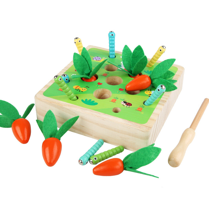 Easter Children's Early Education Toys Wooden Pull Carrot Puzzle Game